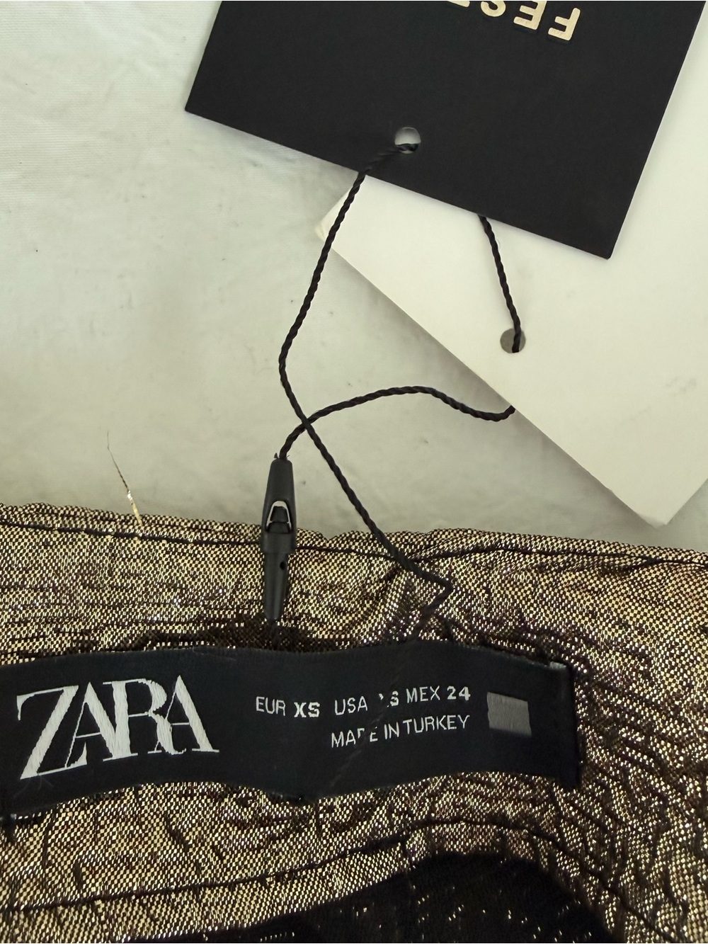 Zara Metallic Gold Textured Mini Skort - Picture 3 of 3